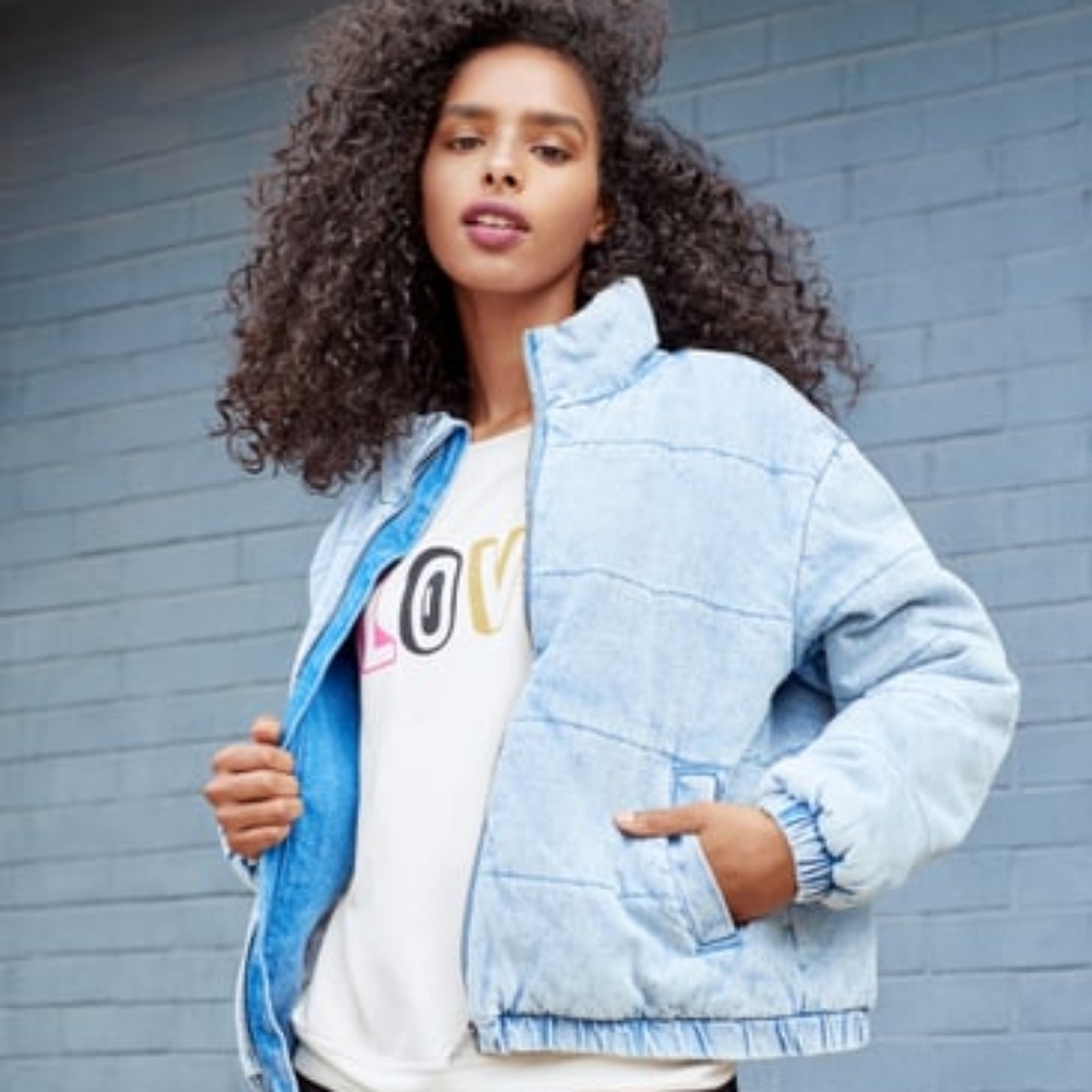 POPSUGAR Denim Puffer Jacket